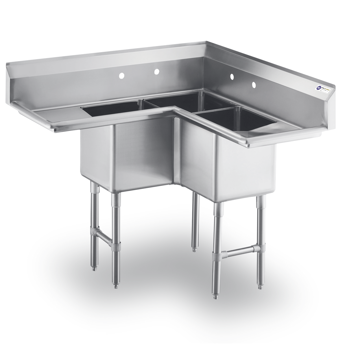 3 Compartment Coner Sink